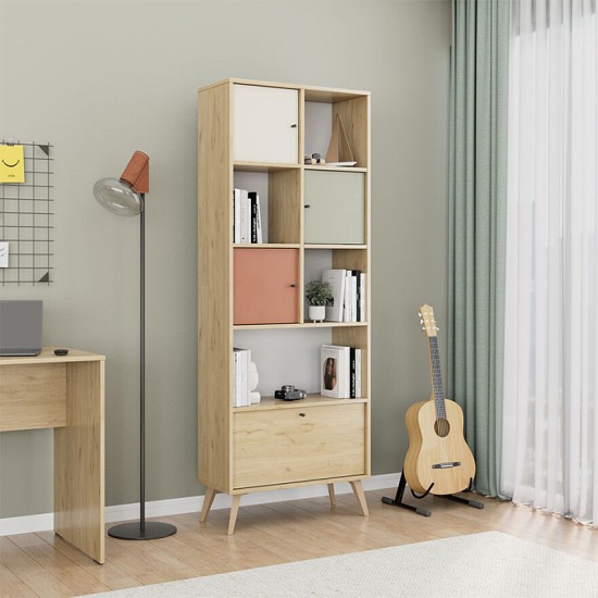Βιβλιοθήκη Terra  χρώμα florida oak 67x30x181εκ.