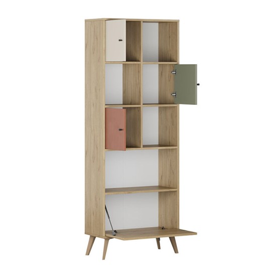 Βιβλιοθήκη Terra  χρώμα florida oak 67x30x181εκ.