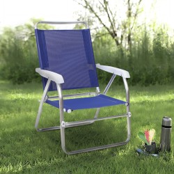 Καρεκλάκι παραλίας Alu  αλουμινίου χρώμα μπλε 54x52x80εκ.