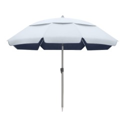 Ομπρέλα θαλάσσης αλουμινίου Malibu  με UPF 50+ προστασία χρώμα ασημί - μπλε Ø2m