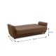 Καναπές - κρεβάτι Jason Megapap τριθέσιος υφασμάτινος με αποθηκευτικό χώρο σε σκούρο καφέ 216x85x91εκ. - 0096292