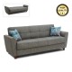 Καναπές - κρεβάτι Jason Megapap τριθέσιος υφασμάτινος με αποθηκευτικό χώρο σε χρώμα γκρι 216x85x91εκ. - 0096294