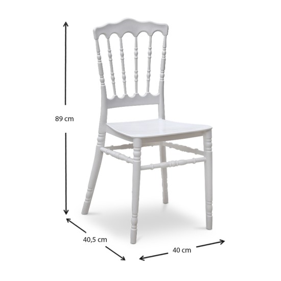 Καρέκλα Napoleon Megapap από πολυπροπυλένιο χρώμα λευκό 40x40,5x89εκ. - 0187675
