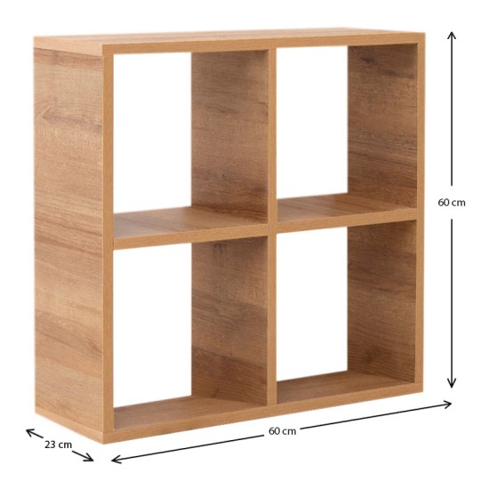 Βιβλιοθήκη Cube  από μελαμίνη χρώμα pine oak 60x23x60εκ.