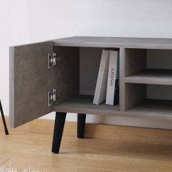 Έπιπλο τηλεόρασης Porto  χρώμα γκρι ρετρό 90x32x42εκ.