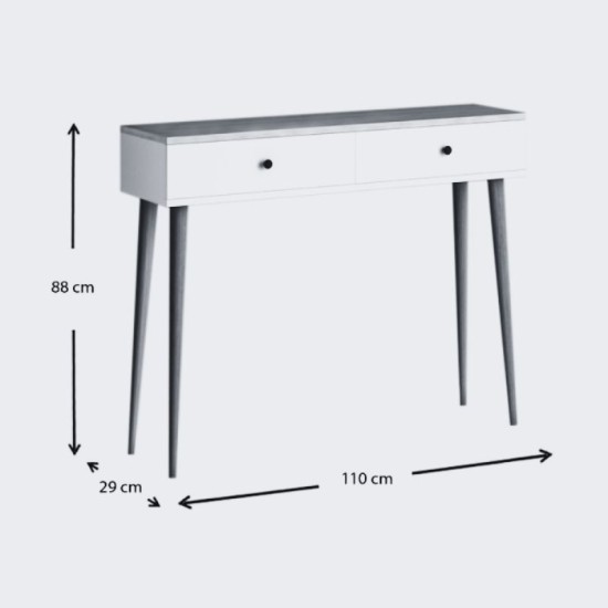 Κονσόλα Alis  χρώμα γκρι ρετρό 110x29x88εκ.