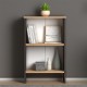 Βιβλιοθήκη μελαμίνης Flora Megapap χρώμα industrial grey - oak 52x25x80εκ. - 0127278