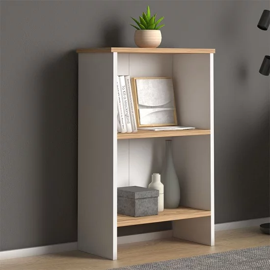 Βιβλιοθήκη μελαμίνης Flora χρώμα white - oak 52x25x80εκ. Βιβλιοθήκη μελαμίνης Flora χρώμα white - oak 52x25x80εκ.