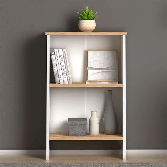 Βιβλιοθήκη μελαμίνης Flora χρώμα white - oak 52x25x80εκ. Βιβλιοθήκη μελαμίνης Flora χρώμα white - oak 52x25x80εκ.