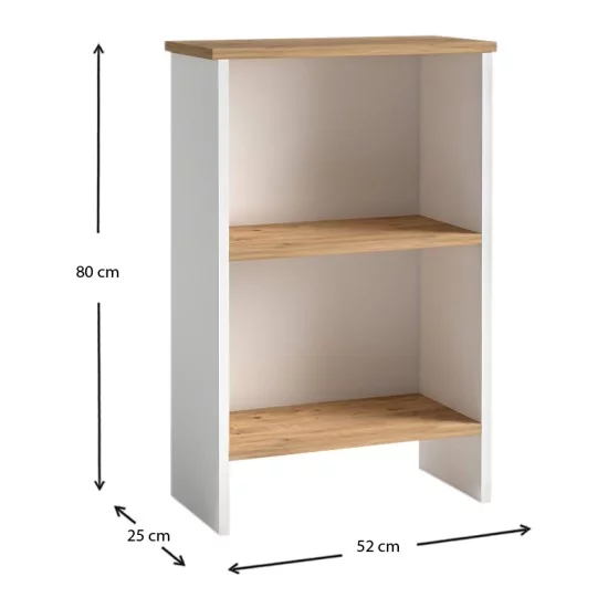 Βιβλιοθήκη μελαμίνης Flora χρώμα white - oak 52x25x80εκ. Βιβλιοθήκη μελαμίνης Flora χρώμα white - oak 52x25x80εκ.