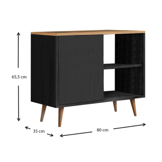 Κονσόλα - μπουφές μελαμίνης Luce χρώμα μαύρο antique - oak 80x35x66εκ. Κονσόλα - μπουφές μελαμίνης Luce χρώμα μαύρο antique - oak 80x35x66εκ.