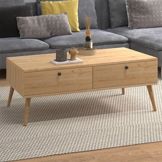 Τραπεζάκι σαλονιού Alis χρώμα oak 110x50x40εκ. Τραπεζάκι σαλονιού Alis χρώμα oak 110x50x40εκ.