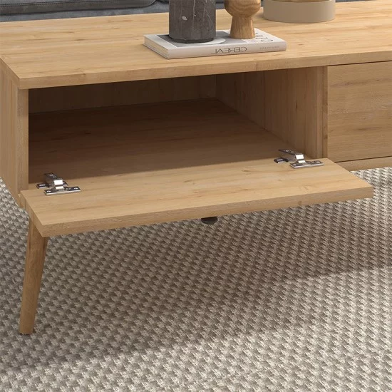 Τραπεζάκι σαλονιού Alis χρώμα oak 110x50x40εκ. Τραπεζάκι σαλονιού Alis χρώμα oak 110x50x40εκ.