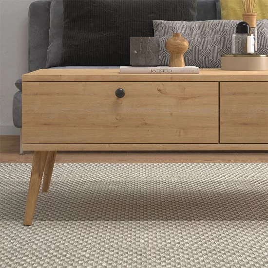 Τραπεζάκι σαλονιού Alis χρώμα oak 110x50x40εκ. Τραπεζάκι σαλονιού Alis χρώμα oak 110x50x40εκ.