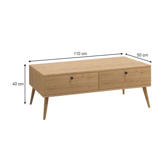 Τραπεζάκι σαλονιού Alis χρώμα oak 110x50x40εκ. Τραπεζάκι σαλονιού Alis χρώμα oak 110x50x40εκ.