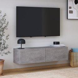 Έπιπλο τηλεόρασης επιτοίχιο Palm  χρώμα γκρι ρετρό 120x32x30εκ.