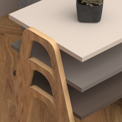 Τραπεζάκια βοηθητικά σετ 3 τμχ Como  χρώμα καφέ - cappuccino - κρεμ 52x32x40εκ.