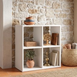 Βιβλιοθήκη Cube  χρώμα λευκό 60x30x60εκ.