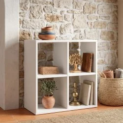 Βιβλιοθήκη Cube  χρώμα λευκό 60x30x60εκ.