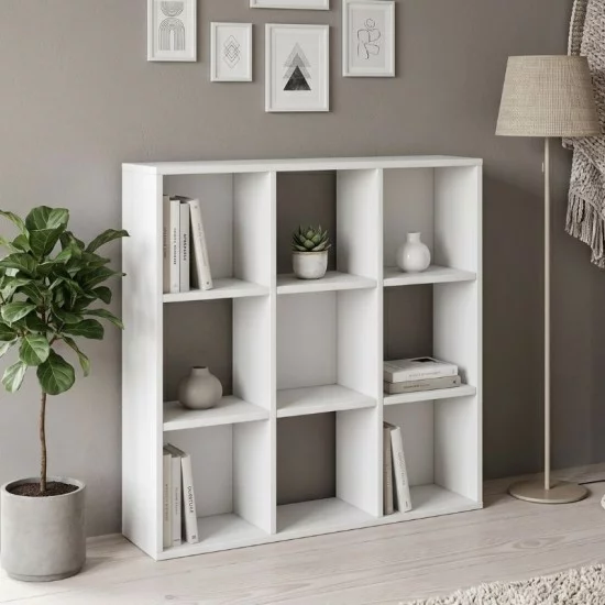 Βιβλιοθήκη Cube  χρώμα λευκό 90x30x90εκ.