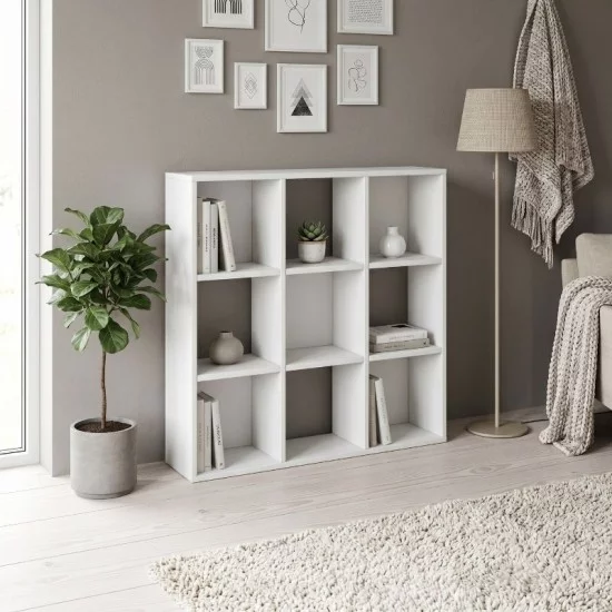 Βιβλιοθήκη Cube  χρώμα λευκό 90x30x90εκ.
