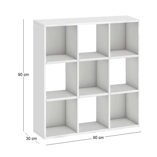 Βιβλιοθήκη Cube  χρώμα λευκό 90x30x90εκ.