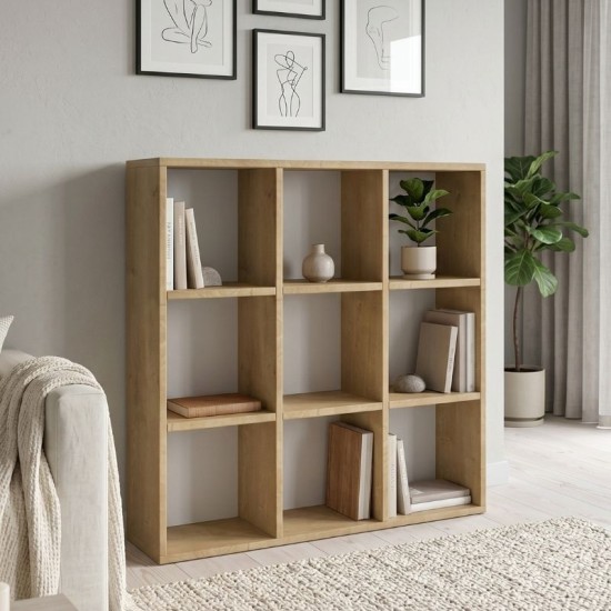 Βιβλιοθήκη Cube  χρώμα sapphire oak 90x30x90εκ.