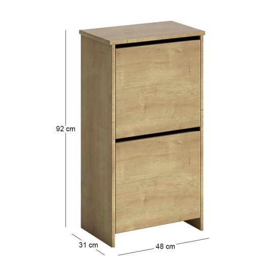 Παπουτσοθήκη Port  χρώμα sapphire oak 48x31x92εκ.