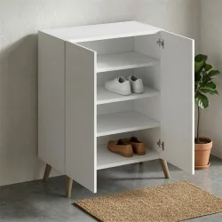 Παπουτσοθήκη Luce  χρώμα λευκό 70x35x85εκ.