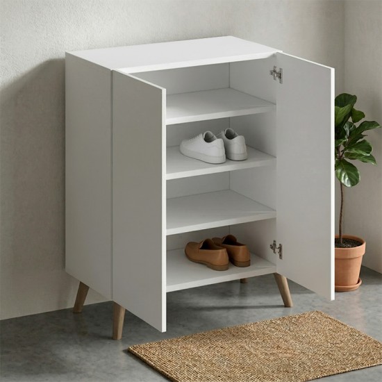 Παπουτσοθήκη Luce  χρώμα λευκό 70x35x85εκ.