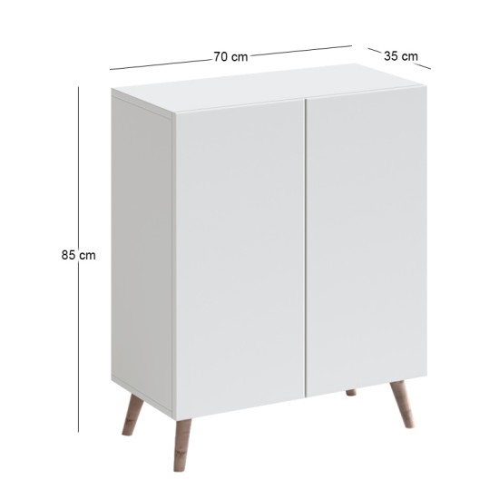 Παπουτσοθήκη Luce  χρώμα λευκό 70x35x85εκ.