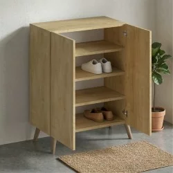 Παπουτσοθήκη Luce  χρώμα sapphire oak 70x35x85εκ.