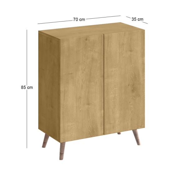 Παπουτσοθήκη Luce  χρώμα sapphire oak 70x35x85εκ.