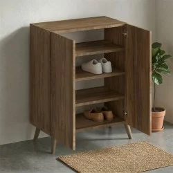 Παπουτσοθήκη Luce  χρώμα καρυδί 70x35x85εκ.