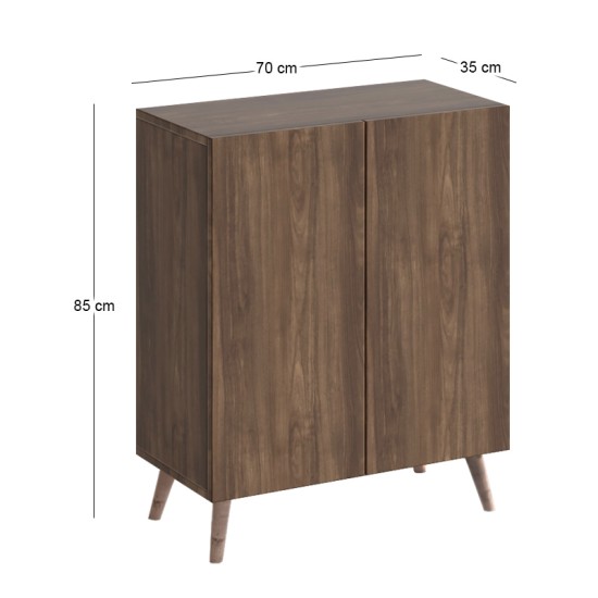 Παπουτσοθήκη Luce  χρώμα καρυδί 70x35x85εκ.