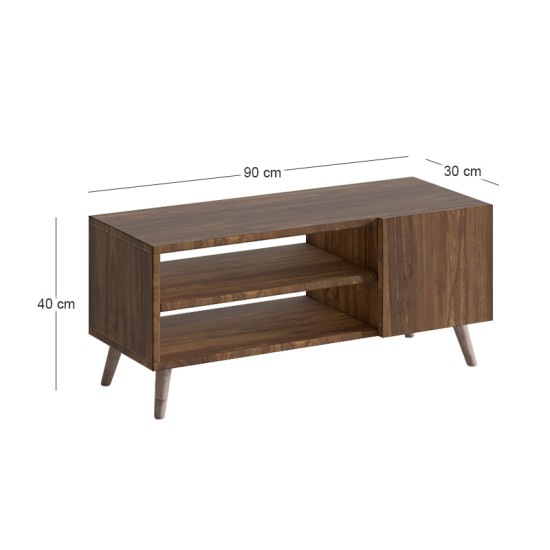 Έπιπλο τηλεόρασης Parma  χρώμα καρυδί 90x30x40εκ.