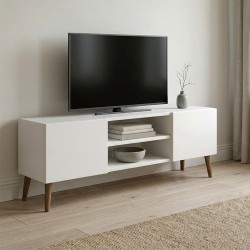 Έπιπλο τηλεόρασης Etna  χρώμα λευκό 150x30x45εκ.