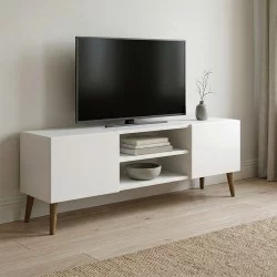 Έπιπλο τηλεόρασης Etna  χρώμα λευκό 150x30x45εκ.