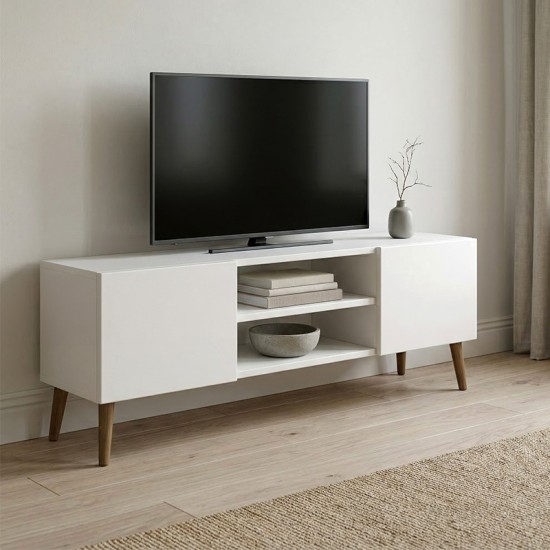 Έπιπλο τηλεόρασης Etna  χρώμα λευκό 150x30x45εκ.