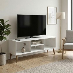 Έπιπλο τηλεόρασης Loren  χρώμα λευκό 120x30x40εκ.
