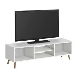 Έπιπλο τηλεόρασης Loren  χρώμα λευκό 120x30x40εκ.