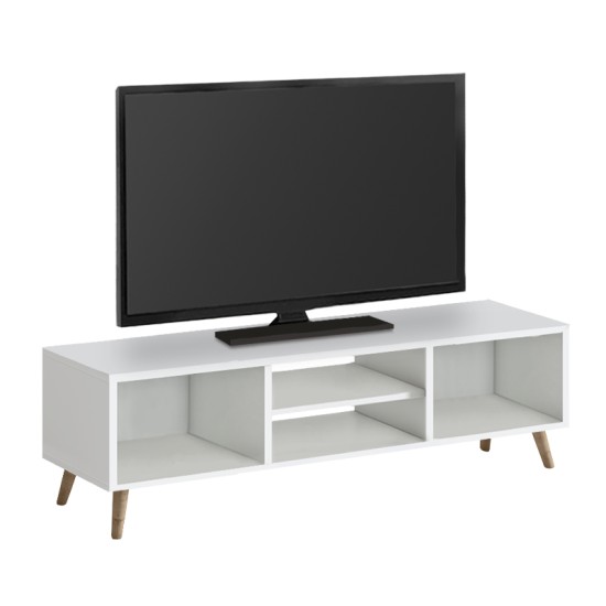 Έπιπλο τηλεόρασης Loren  χρώμα λευκό 120x30x40εκ.