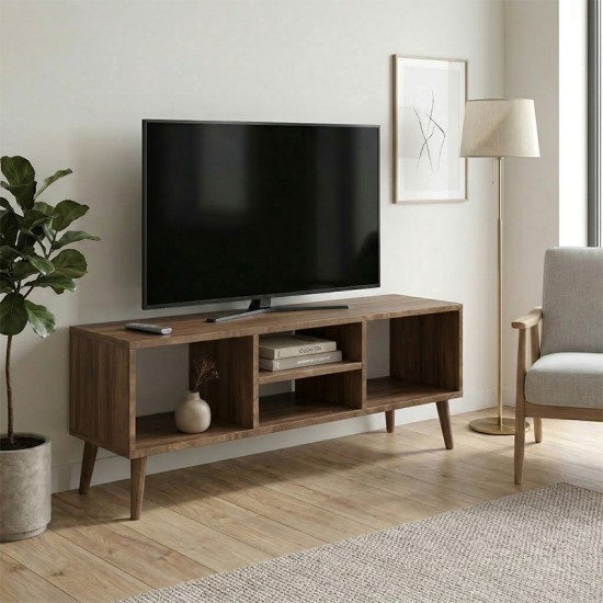 Έπιπλο τηλεόρασης Loren  χρώμα καρυδί 120x30x40εκ.