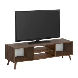 Έπιπλο τηλεόρασης Loren  χρώμα καρυδί 120x30x40εκ.