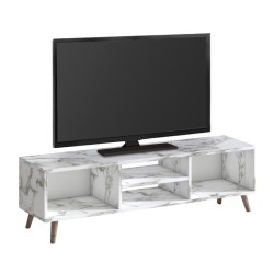 Έπιπλο τηλεόρασης Loren  χρώμα λευκό εφέ μαρμάρου 120x30x40εκ.