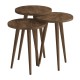 Τραπεζάκι βοηθητικό σετ 3 τμχ Cruz  χρώμα καρυδί Ø33x46εκ.