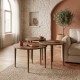 Τραπεζάκι σαλονιού σετ 3 τμχ Nola  χρώμα καρυδί Ø60x46εκ.