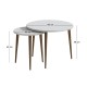 Τραπεζάκι σαλονιού σετ 2 τμχ Nola  χρώμα λευκό Ø60x46εκ.