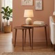Τραπεζάκι σαλονιού σετ 2 τμχ Nola  χρώμα καρυδί Ø60x46εκ.