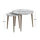 Τραπεζάκι σαλονιού σετ 2 τμχ Nola  χρώμα λευκό εφέ μαρμάρου Ø60x46εκ.